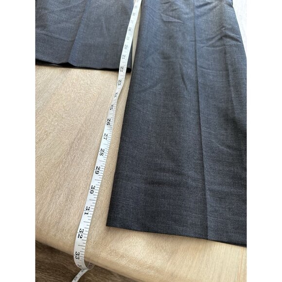 MM Lafleur The Clooney Pant Tropical Wool in Dark Gray Split Hem Straight Leg 8 - Picture 6 of 8